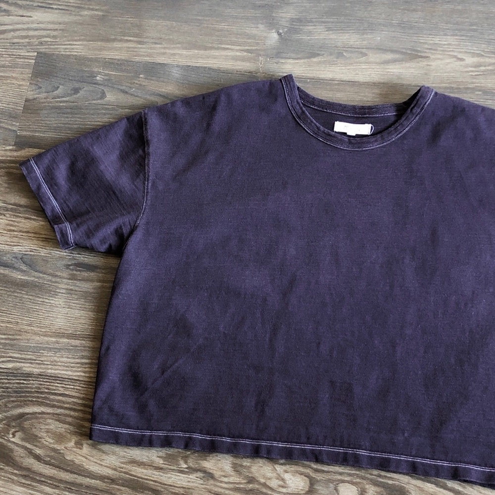 Madewell Oversized Tee Dark Purple Wash Short Sleeve Cotton AI228 - Picture 3 of 10